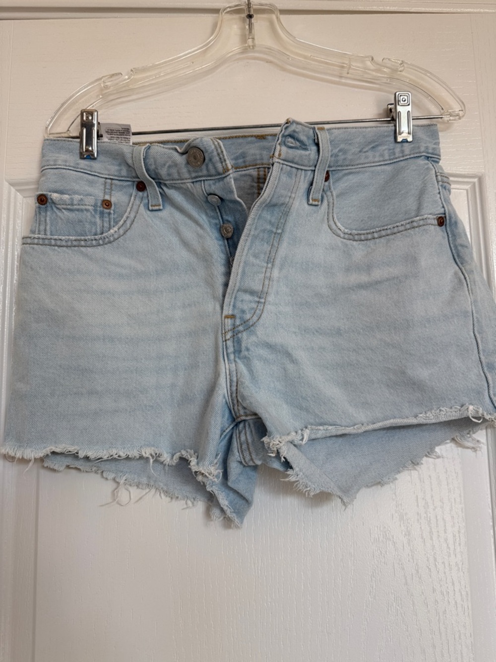 Levi's Light Blue High-Rise Cutoff Denim Shorts